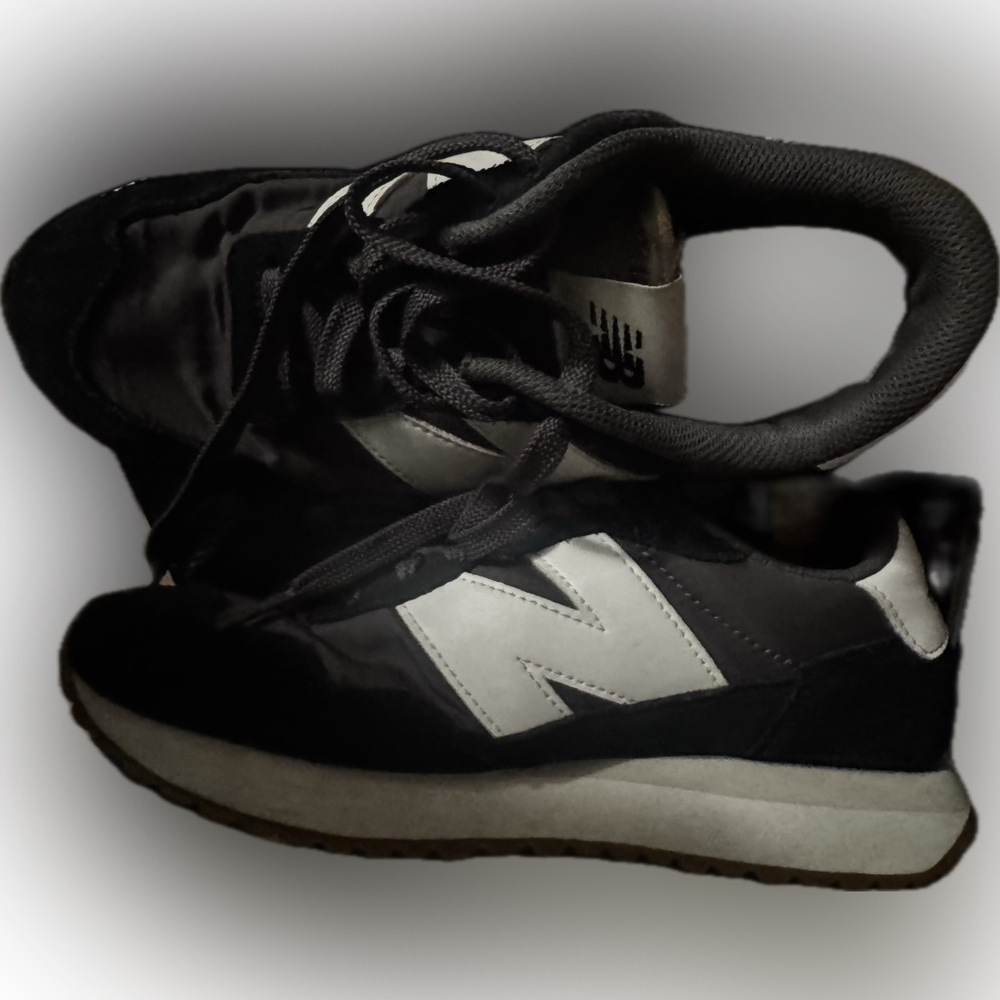 New Balance black and white sneakers